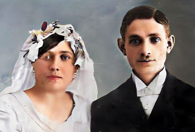 Enlarged || Wedding of Tobias [Efraim Tuvia], son of Oskar [Osher] Klionsky(1861 - 1943), Wilno, Lithuania, 1922